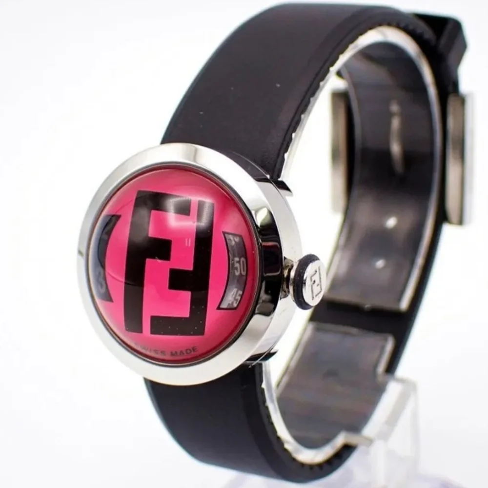SALE💯Authentic Fendi Bussola Bubble Pink Quartz Watch - Picture 1 of 3